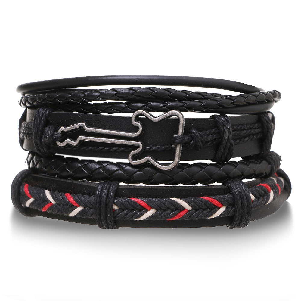 Men's Personality Fashion Multi-layer Woven Leather Bracelet