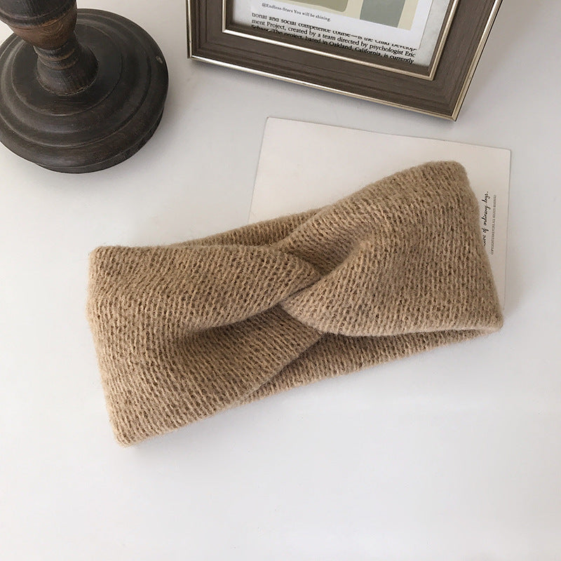 Outer wool knitted hairband women