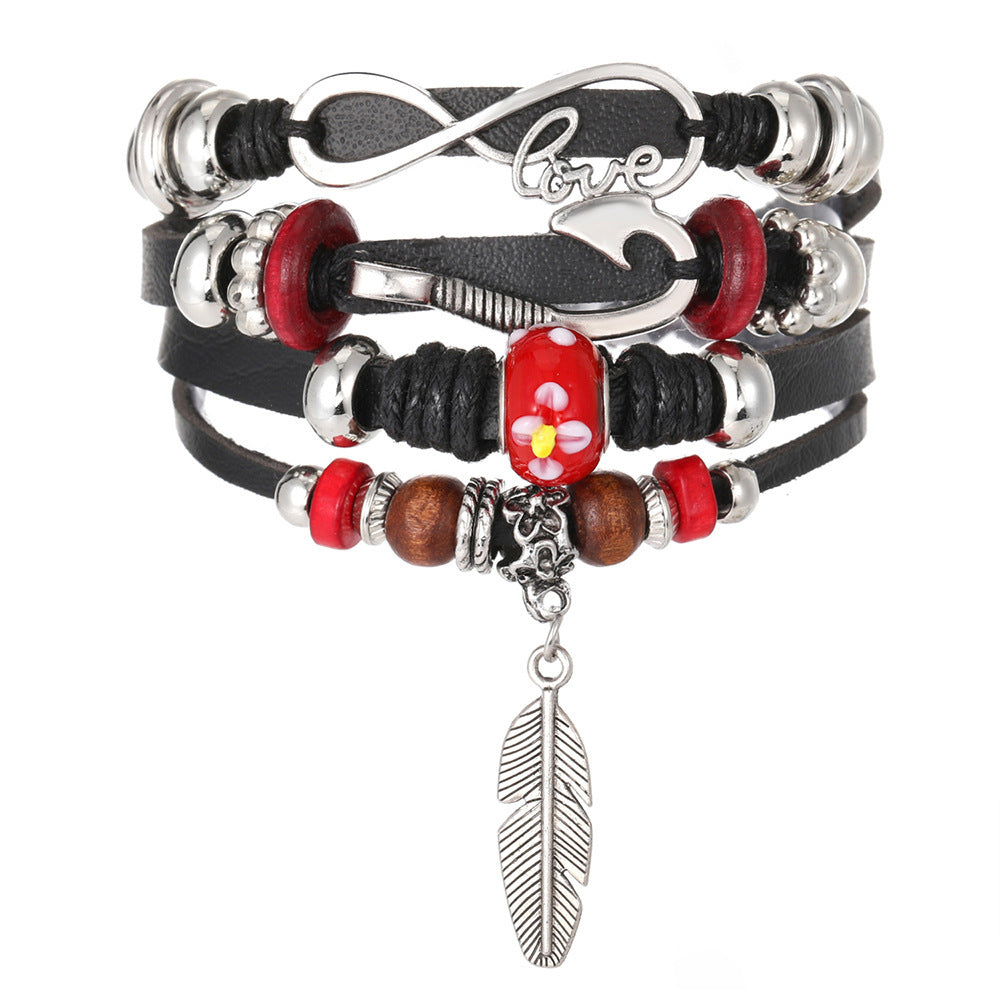 Men's Personality Fashion Multi-layer Woven Leather Bracelet