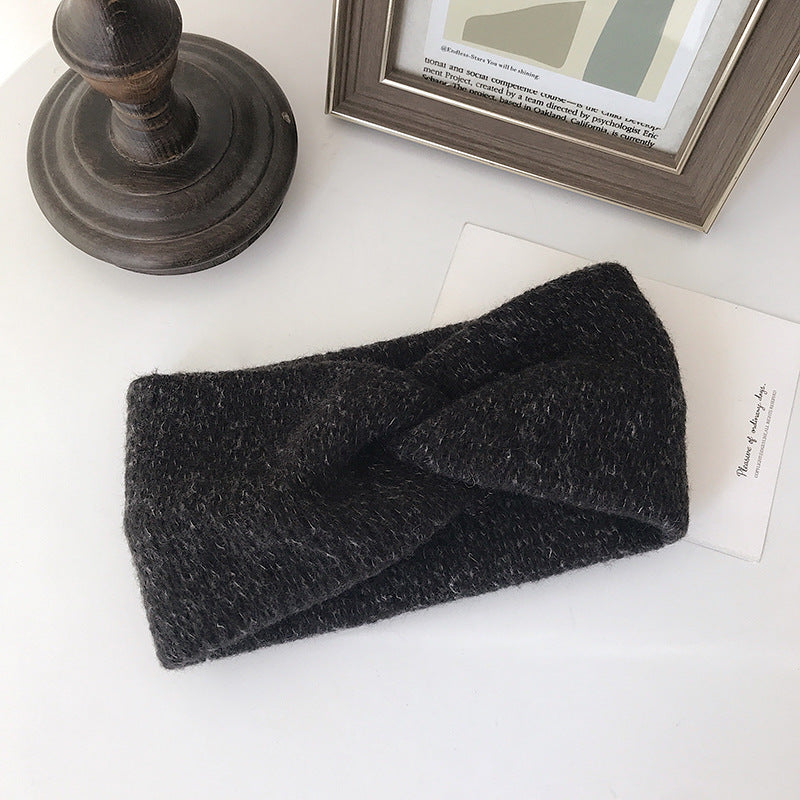 Outer wool knitted hairband women
