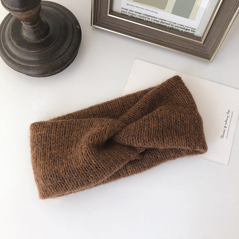 Outer wool knitted hairband women