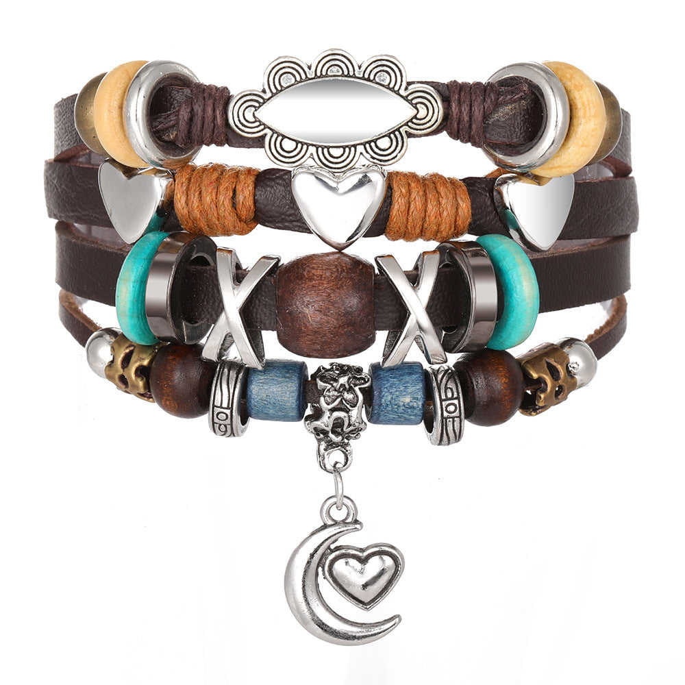 Men's Personality Fashion Multi-layer Woven Leather Bracelet
