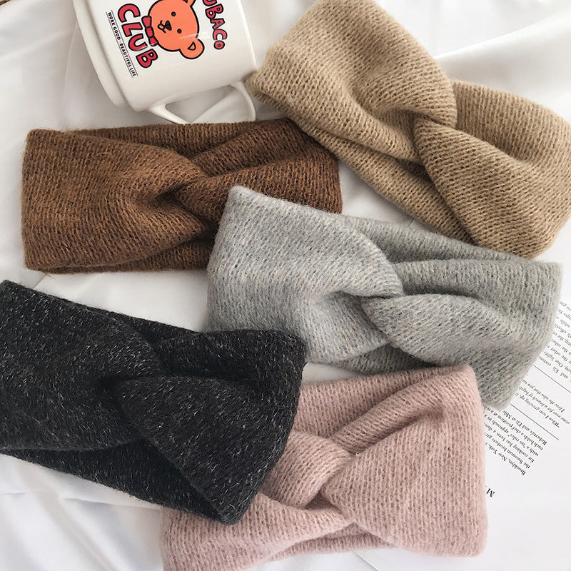 Outer wool knitted hairband women