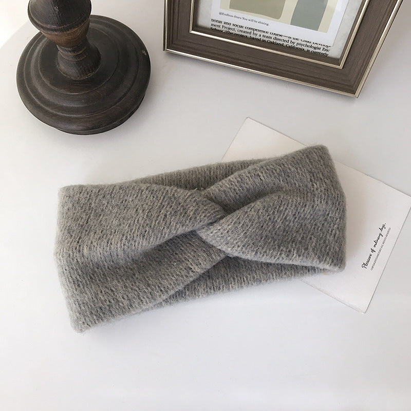 Outer wool knitted hairband women