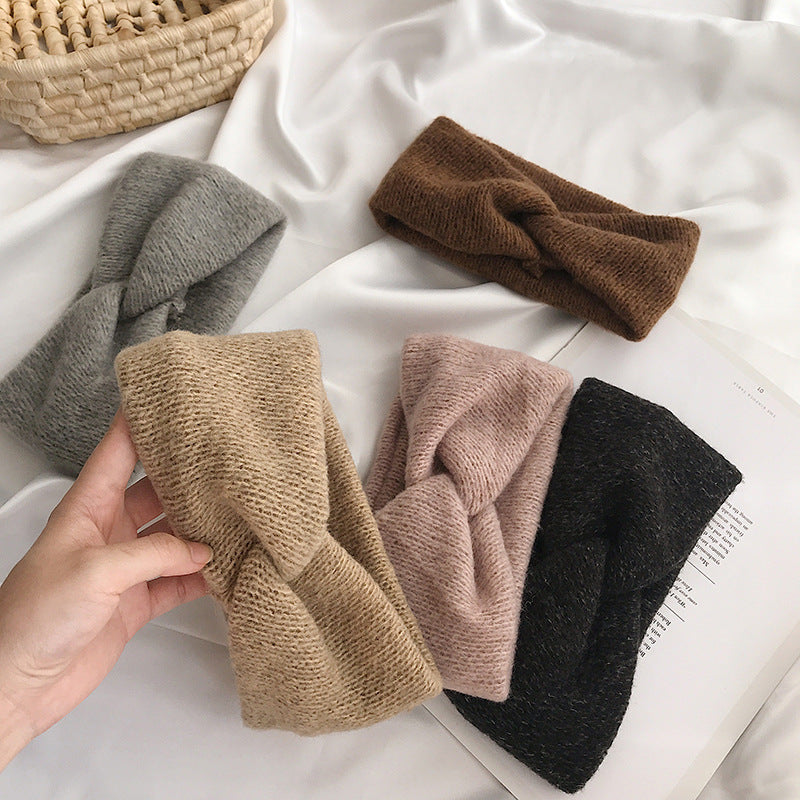 Outer wool knitted hairband women