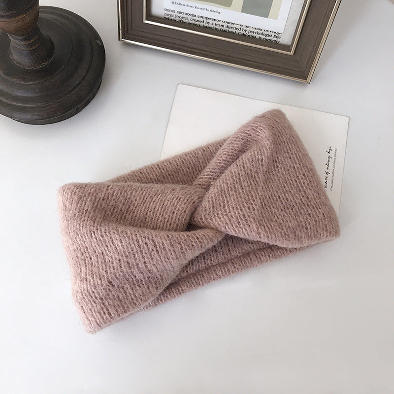 Outer wool knitted hairband women