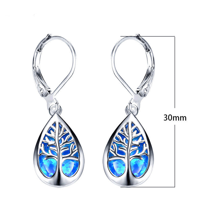 925 Sterling Silver Life Tree Dangle Earrings jewelry