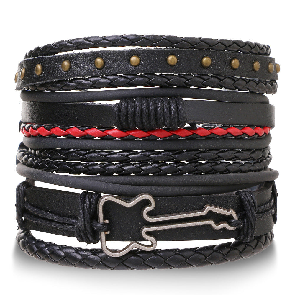 Men's Personality Fashion Multi-layer Woven Leather Bracelet