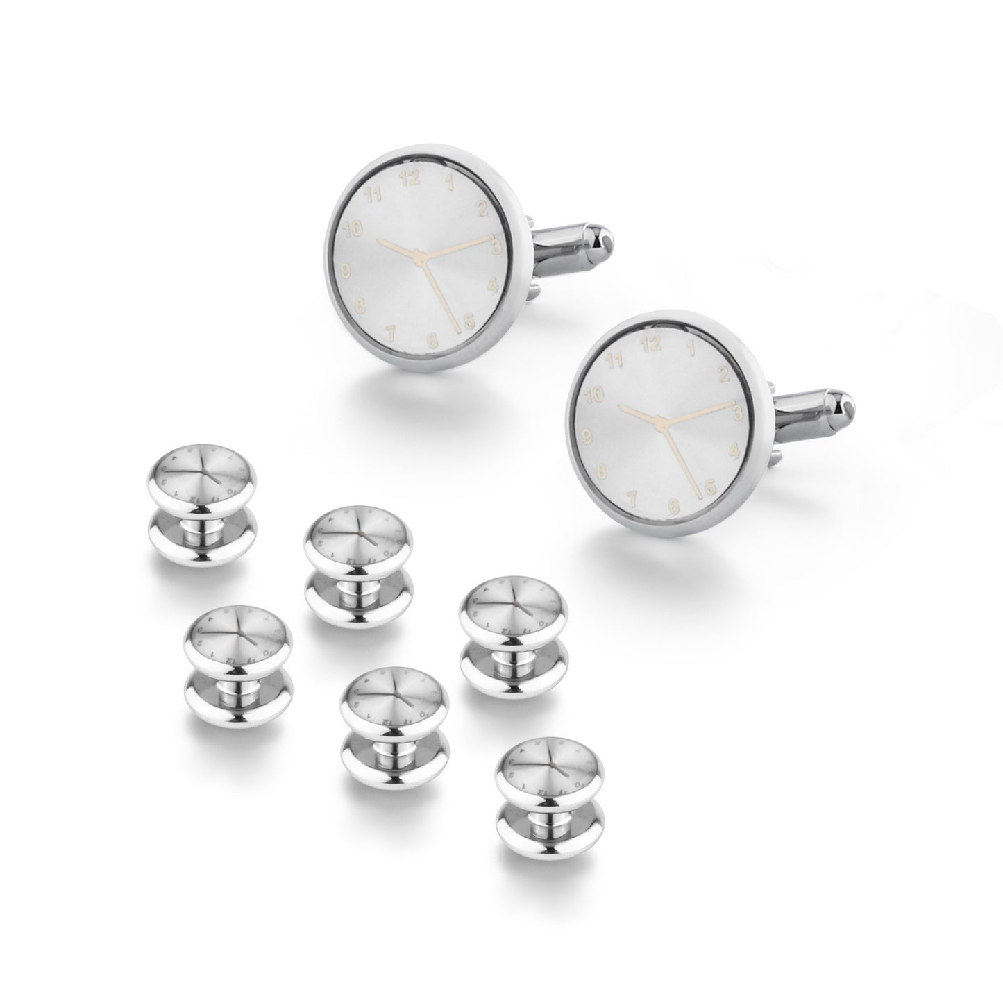 Men's Cufflinks French Shirt Round Drip Shell Cufflinks Cufflink Combo 8 Piece Set