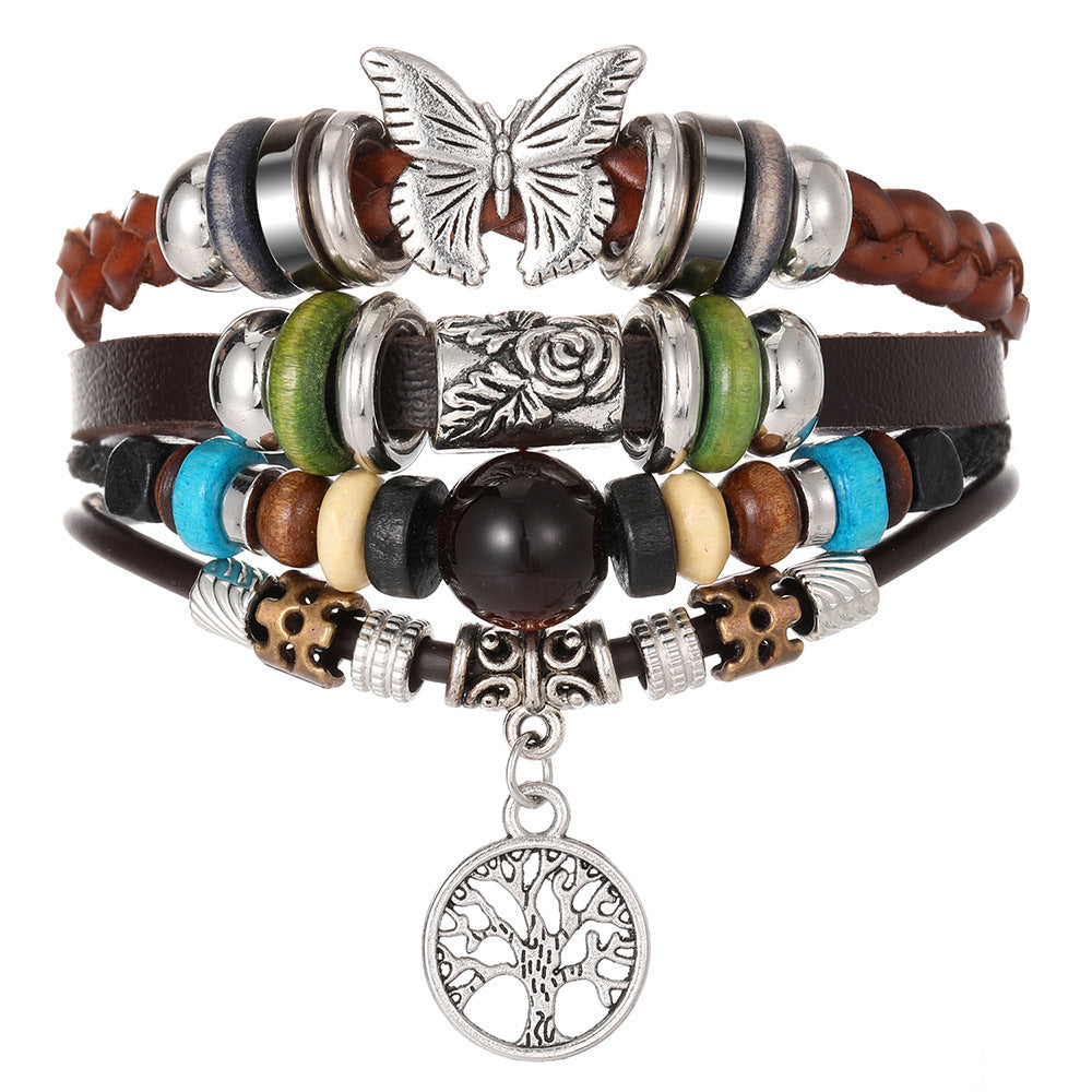 Men's Personality Fashion Multi-layer Woven Leather Bracelet