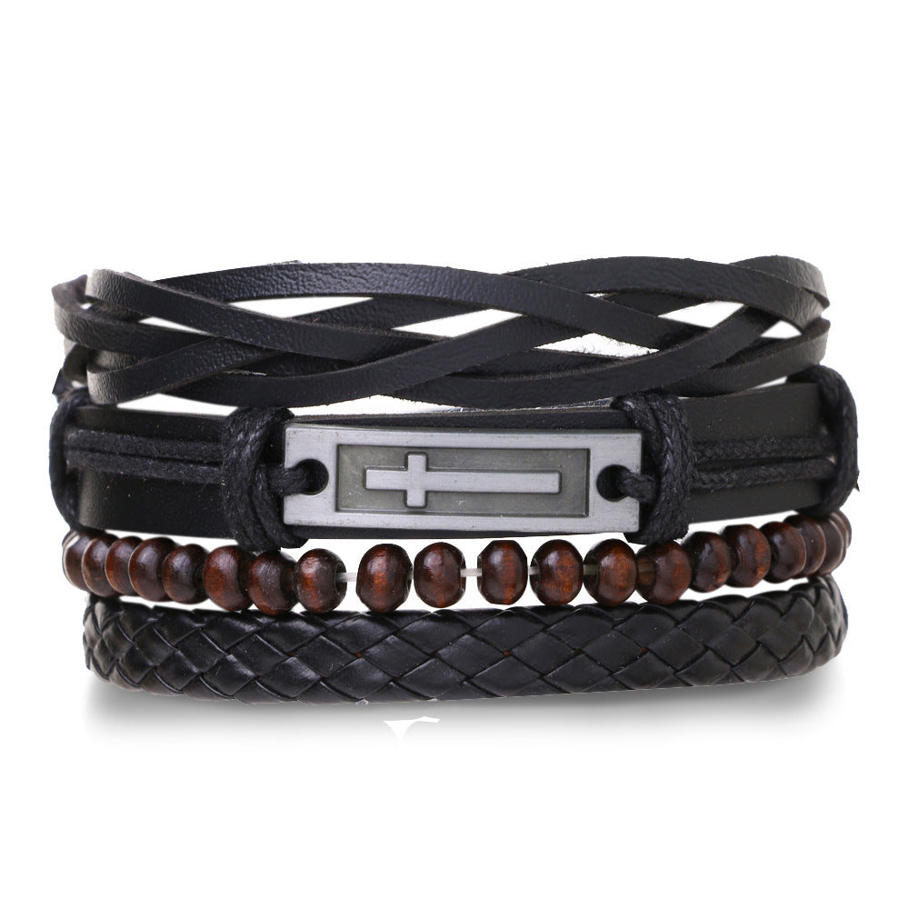 Men's Personality Fashion Multi-layer Woven Leather Bracelet
