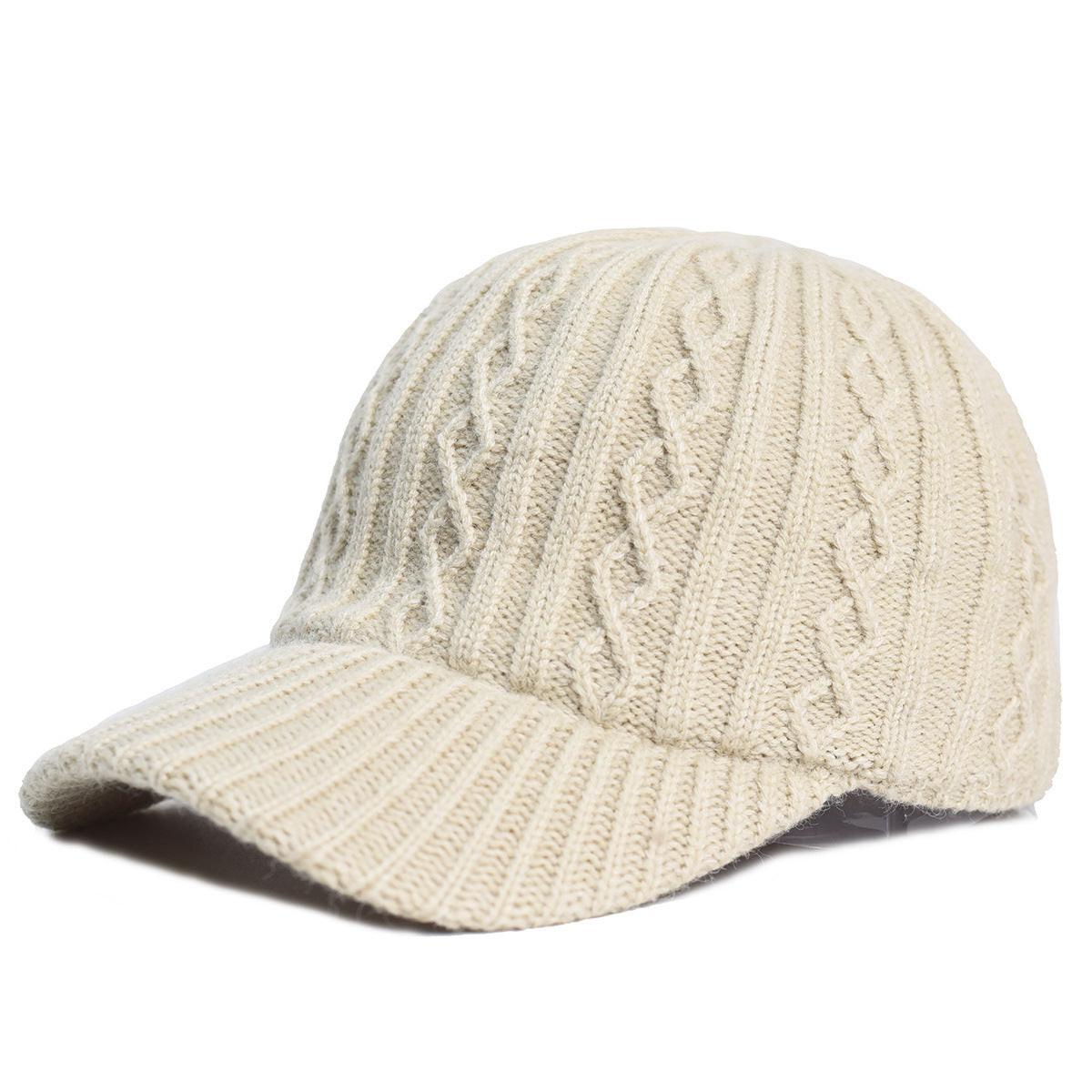 Knitting Wool Baseball Cap Korean Warm Solid Color Light Plate Peaked Cap