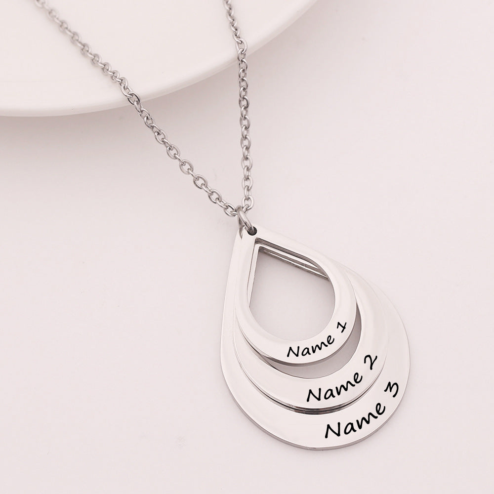 Private Custom Stainless Steel Three Name Letter Custom Pendant