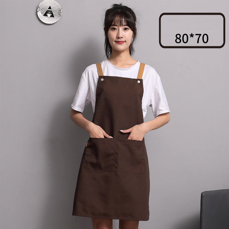 Advertising Apron Custom Female Custom-Made Canvas Custom-Made Japanese Simple Kitchen