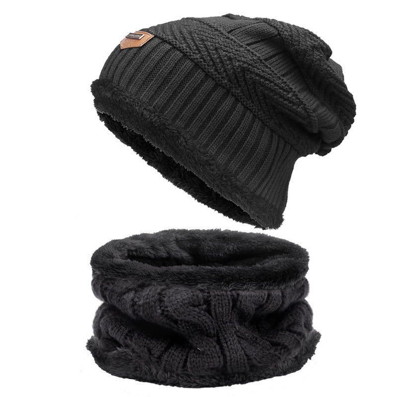 Autumn Winter Hats And Scarves For Men And Women With Velvet Thick