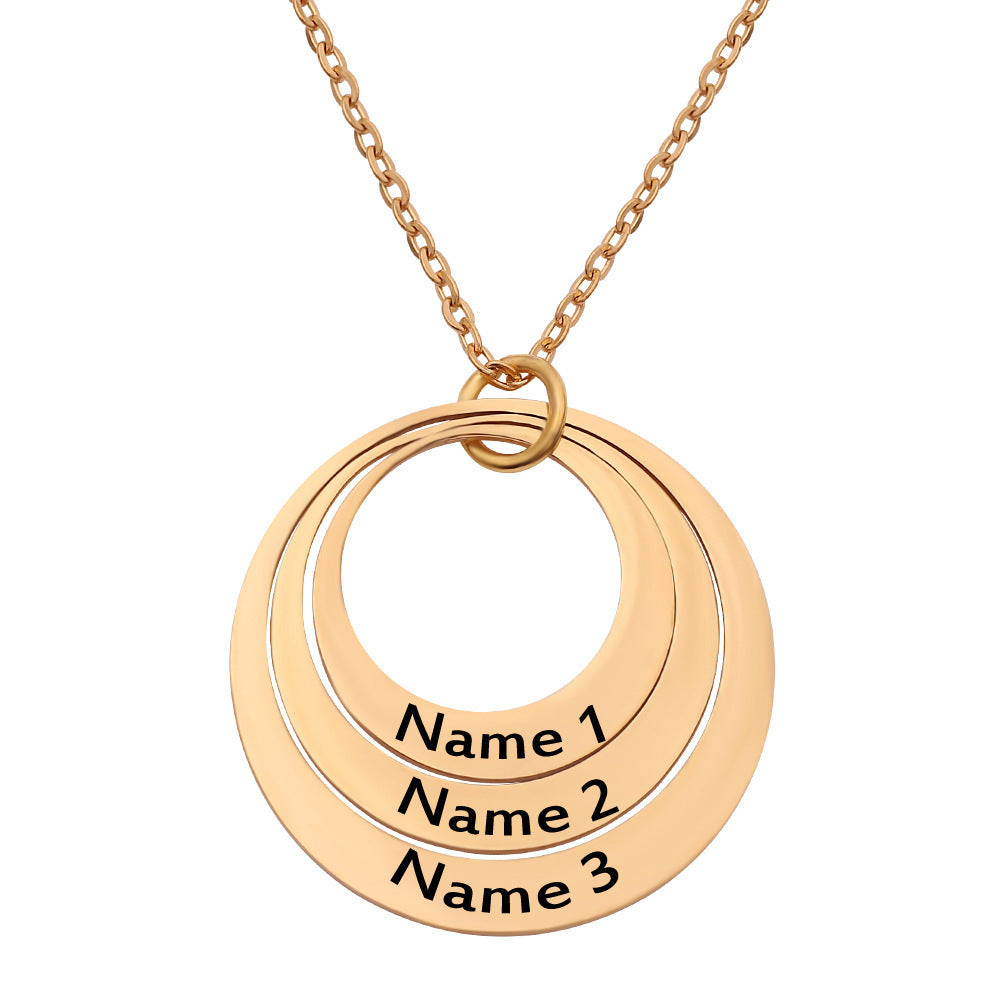 Private Custom Stainless Steel Three Name Letter Custom Necklace