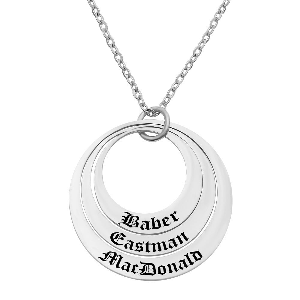 Private Custom Stainless Steel Three Name Letter Custom Necklace