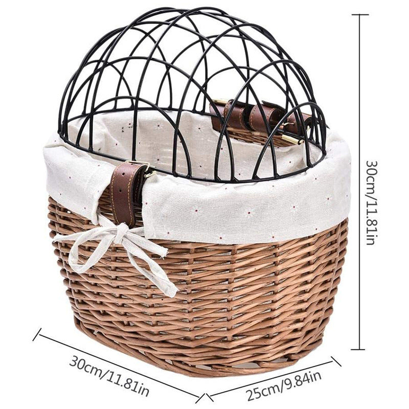 Cat And Dog Bicycle Front Handle Basket Pet Seat Handle Wicker Road Bicycle Basket Pet Cat And Dog Cage