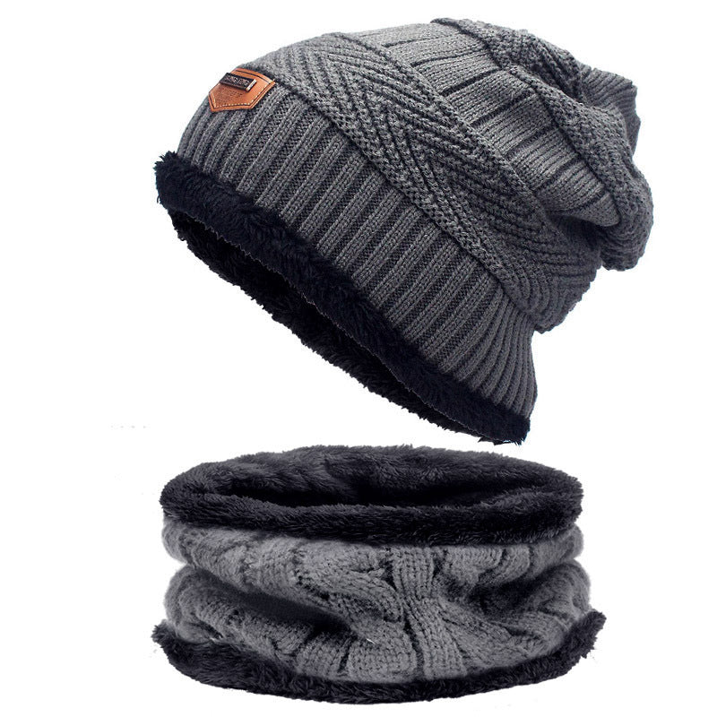 Autumn Winter Hats And Scarves For Men And Women With Velvet Thick