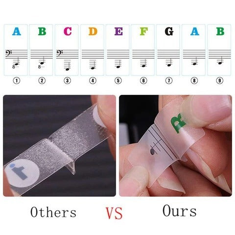 Piano Set Key Sticker Colorful Transparent