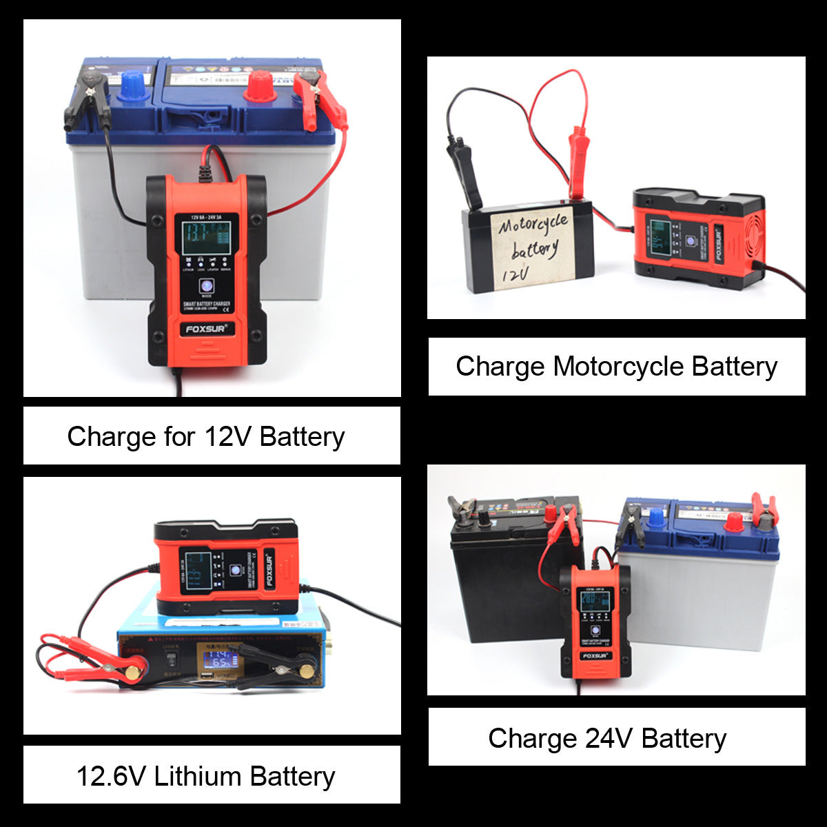 Lithium Battery 12V 24V Car Battery Charger