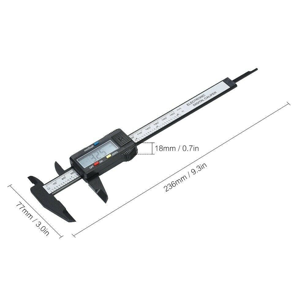 Carbin Fiber Electronic Digital Vernier Caliper Micrometer Guage LCD 6 150mm